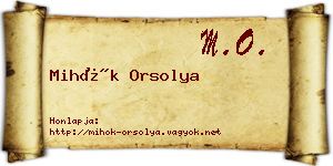 Mihók Orsolya névjegykártya